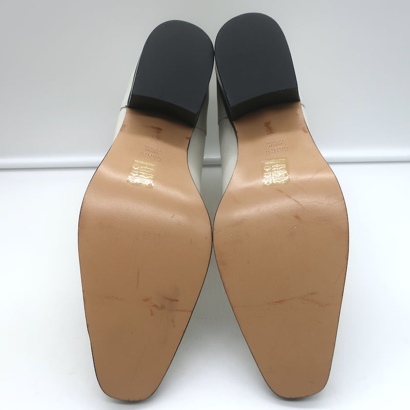GANNI Meg Western Ankle Boots White Leather Size 41