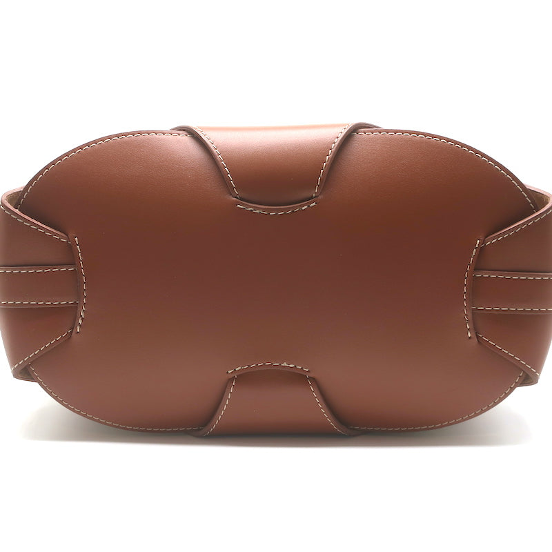 Hereu Onada Cutout Leather Top-Handle Tote Bag Brown Leather