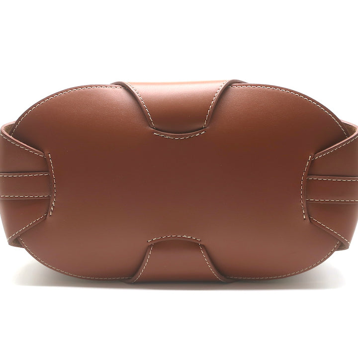 Hereu Onada Cutout Leather Top-Handle Tote Bag Brown Leather