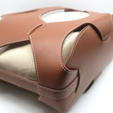 Hereu Onada Cutout Leather Top-Handle Tote Bag Brown Leather