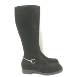 Gucci Slim Horsebit Flat Riding Boots Dark Brown Suede Size 36.5