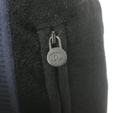 Chanel Side-Stripe Velour Joggers Black/Navy Size 42