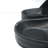 Celine Double Band Slide Sandals Black Patent Leather Size 37