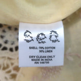 SEA Vesna Floral-Embroidered Puff Sleeve Blouse Pale Yellow Size Small