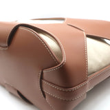 Hereu Onada Cutout Leather Top-Handle Tote Bag Brown Leather