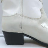GANNI Meg Western Ankle Boots White Leather Size 41