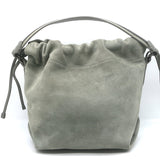 Brunello Cucinelli Monili Strap Bucket Bag Gray Suede Small Crossbody