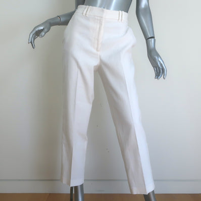 Brochu Walker Talia Cropped Pants White Stretch Linen Size Small