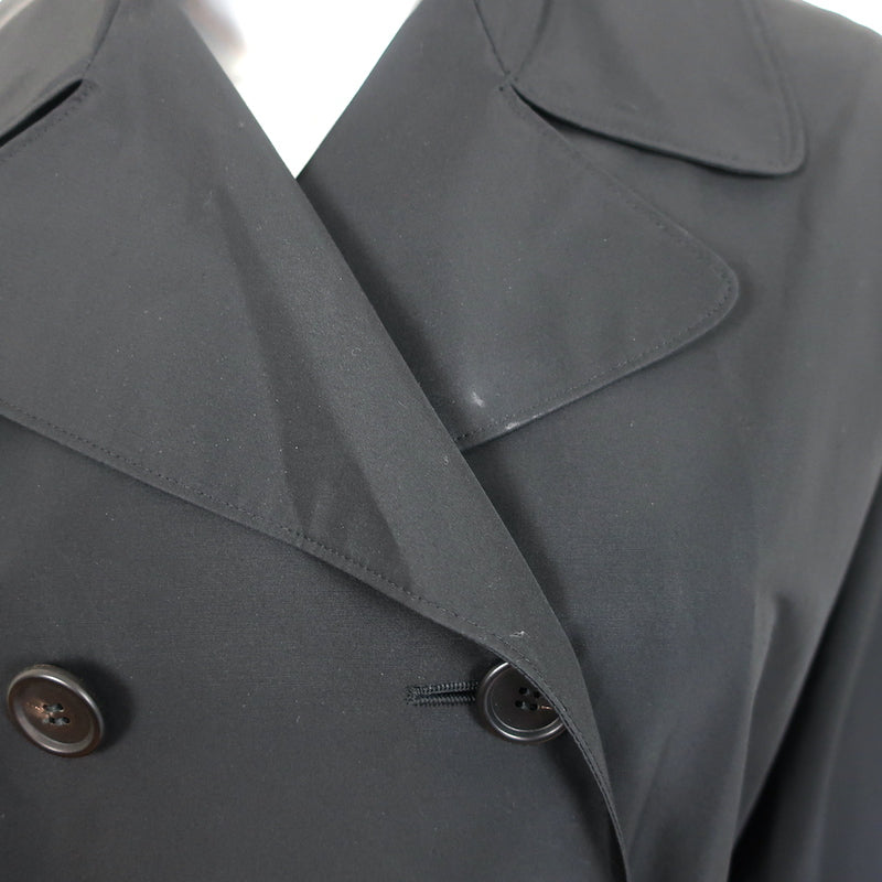 Prada Oversize Trench Coat Black Cotton-Blend Size 42 Double Breasted Jacket