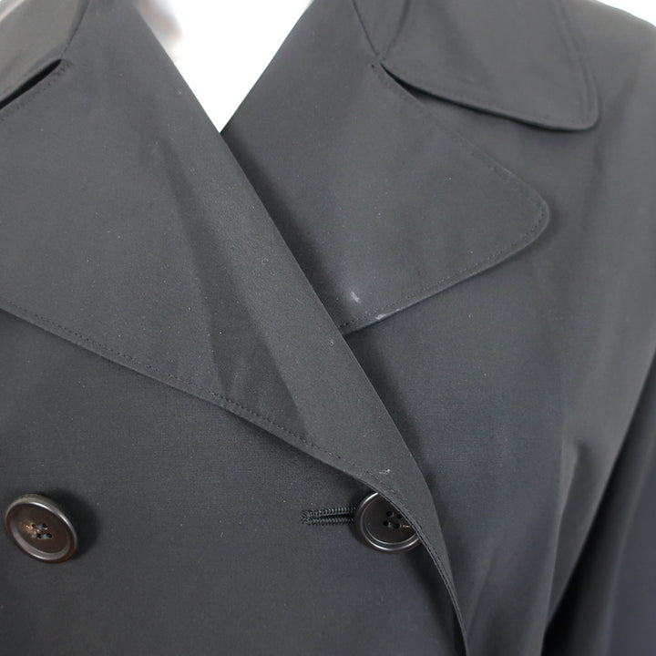 Prada Oversize Trench Coat Black Cotton-Blend Size 42 Double Breasted Jacket