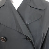 Prada Oversize Trench Coat Black Cotton-Blend Size 42 Double Breasted Jacket