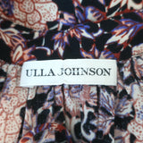 Ulla Johnson Evie Puff Sleeve Top Black/Multi Floral Print Cotton-Blend Size 0