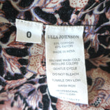 Ulla Johnson Evie Puff Sleeve Top Black/Multi Floral Print Cotton-Blend Size 0