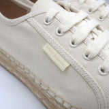 Tory Burch Seaside Lace-Up Oxford Espadrilles Ivory Canvas Size 10.5 NEW