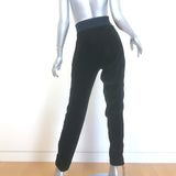 Chanel Side-Stripe Velour Joggers Black/Navy Size 42