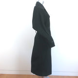Prada Oversize Trench Coat Black Cotton-Blend Size 42 Double Breasted Jacket