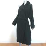 Prada Oversize Trench Coat Black Cotton-Blend Size 42 Double Breasted Jacket