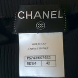 Chanel Side-Stripe Velour Joggers Black/Navy Size 42