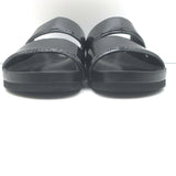 Celine Double Band Slide Sandals Black Patent Leather Size 37