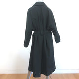 Prada Oversize Trench Coat Black Cotton-Blend Size 42 Double Breasted Jacket