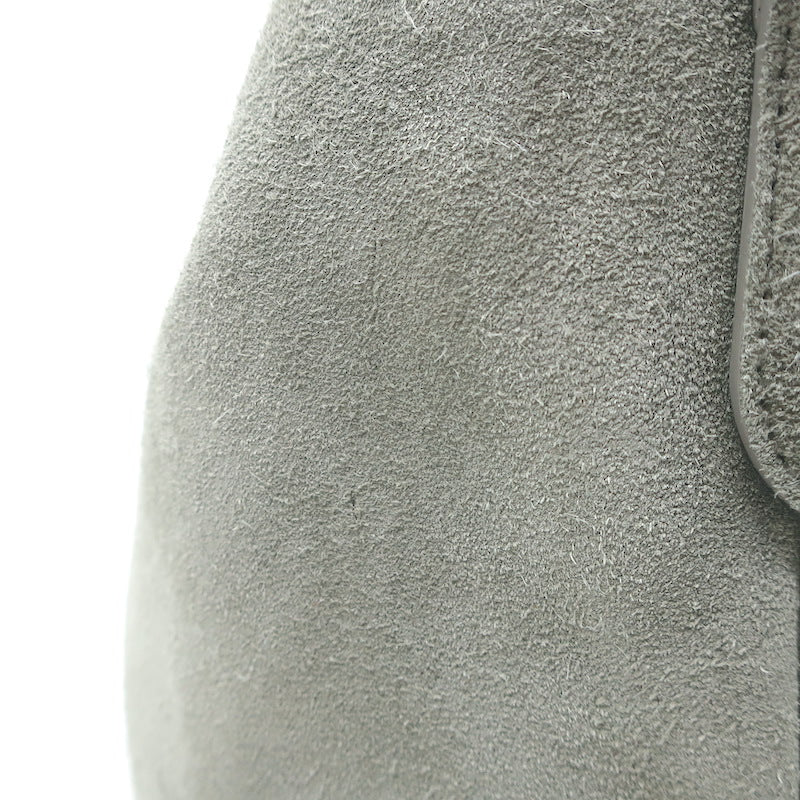 Brunello Cucinelli Monili Strap Bucket Bag Gray Suede Small Crossbody