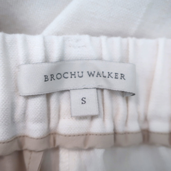 Brochu Walker Talia Cropped Pants White Stretch Linen Size Small