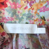 Zimmermann Blouse Mae Mint Bird Floral Print Size 1 Long Sleeve Top