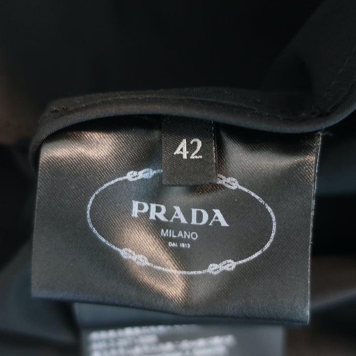 Prada Oversize Trench Coat Black Cotton-Blend Size 42 Double Breasted Jacket