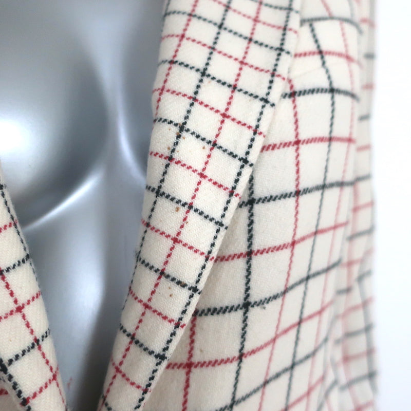 Rag &amp; Bone Nova Oversize Blazer Ivory Checked Wool Size 2 Single-Button Jacket