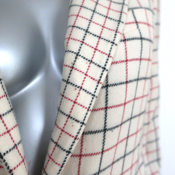 Rag &amp; Bone Nova Oversize Blazer Ivory Checked Wool Size 2 Single-Button Jacket