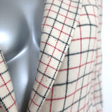 Rag & Bone Nova Oversize Blazer Ivory Checked Wool Size 2 Single-Button Jacket
