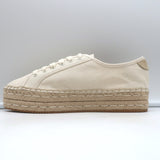 Tory Burch Seaside Lace-Up Oxford Espadrilles Ivory Canvas Size 10.5 NEW