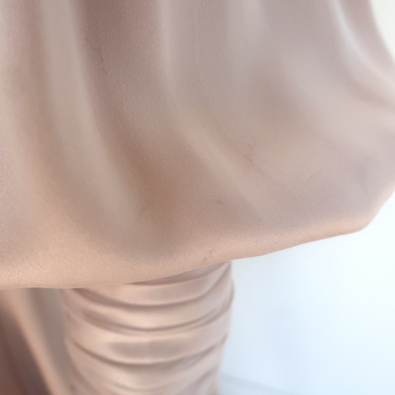 Zimmermann Blouson-Sleeve Mini Wrap Dress Light Pink Silk Satin Size 1