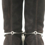 Gucci Slim Horsebit Flat Riding Boots Dark Brown Suede Size 36.5