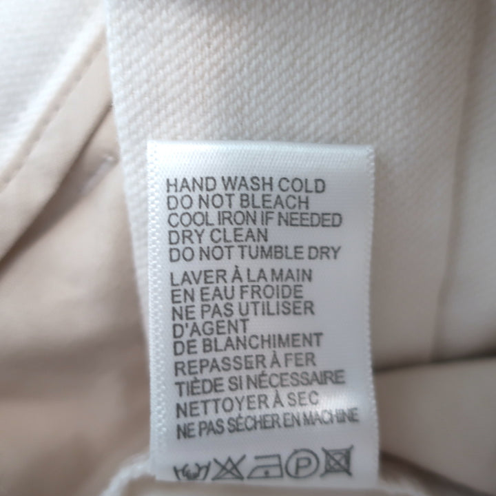 Brochu Walker Talia Cropped Pants White Stretch Linen Size Small