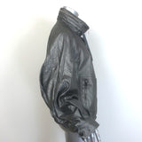 Brunello Cucinelli Monili-Trim Metallic Leather Bomber Jacket Silver Size 42