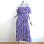 Ulla Johnson Penninah Cold Shoulder Ruffle Midi Dress Purple Floral Print Size 0
