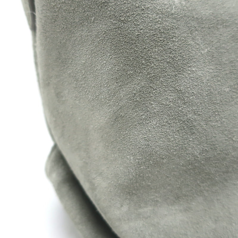 Brunello Cucinelli Monili Strap Bucket Bag Gray Suede Small Crossbody