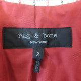 Rag & Bone Nova Oversize Blazer Ivory Checked Wool Size 2 Single-Button Jacket