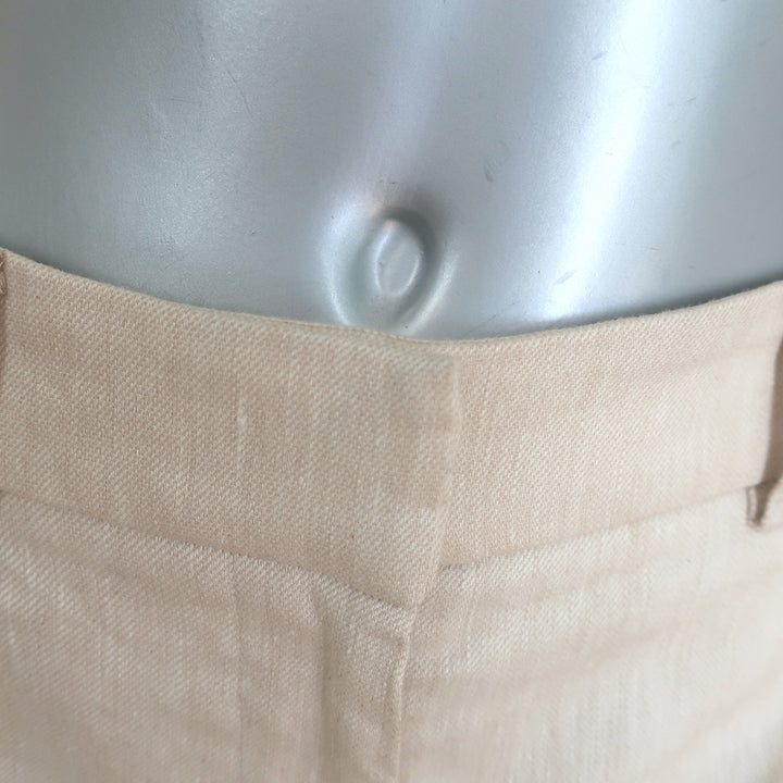 Brochu Walker Talia Cropped Pants Flax Beige Stretch Linen Size Small