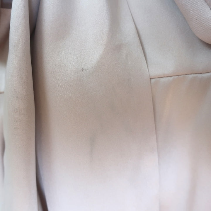 Zimmermann Blouson-Sleeve Mini Wrap Dress Light Pink Silk Satin Size 1