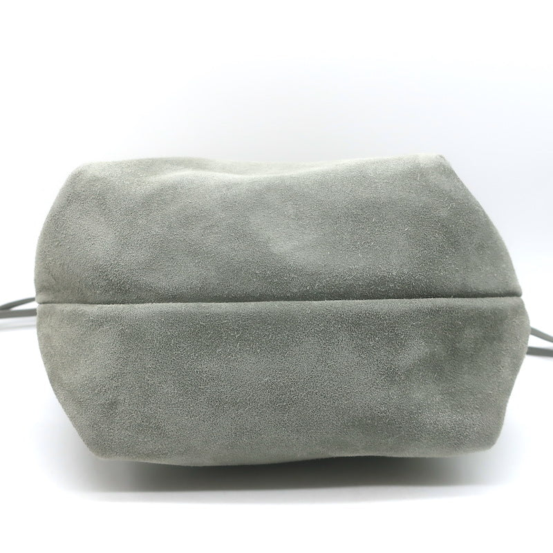 Brunello Cucinelli Monili Strap Bucket Bag Gray Suede Small Crossbody