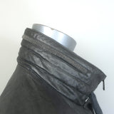 Brunello Cucinelli Monili-Trim Metallic Leather Bomber Jacket Silver Size 42