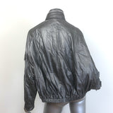 Brunello Cucinelli Monili-Trim Metallic Leather Bomber Jacket Silver Size 42