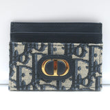 Christian Dior 30 Montaigne Freesia Card Holder Wallet Navy Oblique Jacquard