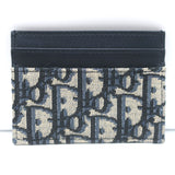 Christian Dior 30 Montaigne Freesia Card Holder Wallet Navy Oblique Jacquard