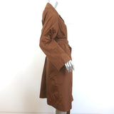 Bottega Veneta Trench Coat Brown Silk-Blend Size 40 Belted Long Jacket