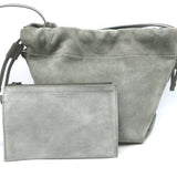 Brunello Cucinelli Monili Strap Bucket Bag Gray Suede Small Crossbody
