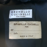 Brunello Cucinelli Monili-Trim Metallic Leather Bomber Jacket Silver Size 42