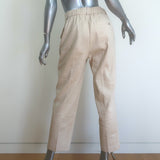 Brochu Walker Talia Cropped Pants Flax Beige Stretch Linen Size Small